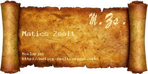 Matics Zsolt névjegykártya
