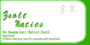 zsolt matics business card